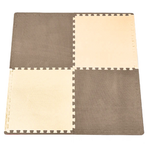 極厚加厚雙色大地墊 Set 4, 64 x 64 x 2cm, 巧克力米咖, 附雙邊條, 一組4入, 1組