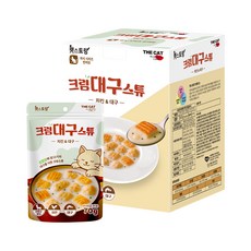 더캣 캣스토랑 6개월 이후 고양이 크림밀크스튜 보양 습식파우치, 닭고기+대구, 560g, 8개