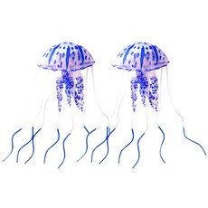 아쿠아비 수족관 인조 해파리 장식 블루 2p 세트, 1세트