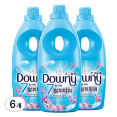 다우니 7일 지속 탈취파워 초고농축 섬유유연제 레몬그라스와 라일락 본품, 1.05L, 6개