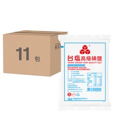 TAIYEN 台塩生技 高級碘鹽，使用濃縮海水，不添加亞鐵氰化物抗結塊劑, 1kg, 11包