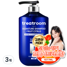 트리트룸 시그니처 대용량 퍼퓸 샴푸 프룻시트러스향, 1077ml, 3개