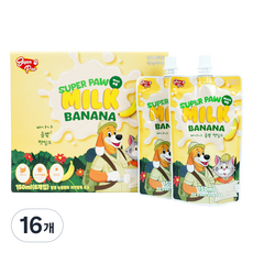 슈퍼포우 강아지 바나나 듬뿍 펫밀크, 150ml, 16개, 바나나맛