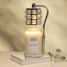 Candle Department Store 人氣蠟燭禮盒套組 Lucid Candle Warmer+大號大豆蠟燭750g套組青檸羅勒柑橘, 黑櫻桃, 銀（白）