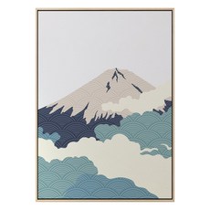 雲氣迷漫的富士山I, 山景裝飾畫, 59.4 x 42cm, 木色