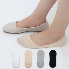 이지레그 여성용 보이지 않는 로퍼형 점착 페이크삭스 4켤레 세트