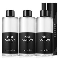 코코도르 리필액 + 리드스틱 5p, 퓨어코튼, 200ml, 3개