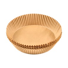 百貨King 圓形氣炸鍋專用烘焙紙 50入, SGS檢驗, 加高邊緣設計, 20 x 5cm, 50張