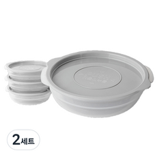 쿡앤밥 플라스틱 냉동밥 보관용기 세트 연그레이, 2세트, 용기 4p