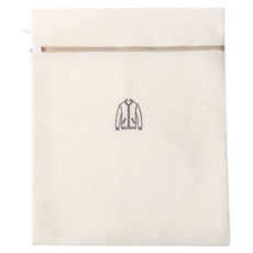 厚款刺繡洗衣袋，50 x 60cm，米色大號，105g，2入組, 米色, 2個