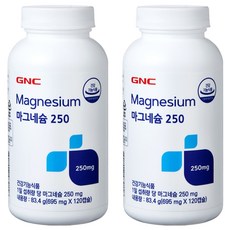 GNC 마그네슘 250, 120정, 2개
