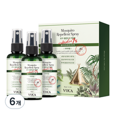 뷰카 세이프 가드액 모기 기피제 레몬향, 180ml, 6개