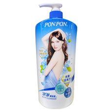 PON PON 澎澎 香浴乳 水嫩清爽型, 彈潤成分玻尿酸, 積雪草萃取, CMC溫和淨膚科技, 清新怡人香氣, 1.5kg, 1瓶