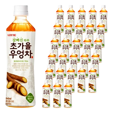 LOTTE 樂天 Chilsung Cider 今日茶 初秋牛蒡茶, 整根牛蒡根熬製，濃郁牛蒡香氣，特殊韓國茶，取代咖啡因, 500ml, 48瓶