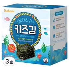 ibobomi 無調味海苔片，獨立小包裝，100%海苔, 15g, 3盒