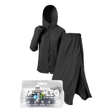 【MI MI LEO】2件組-台灣製高透氣抗UV連帽防曬外套+防曬遮陽裙 黑色M