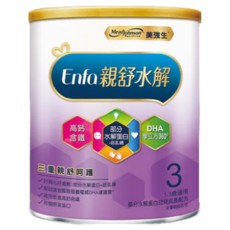 Mead Johnson 美強生 親舒部分水解3號蛋白幼兒成長配方奶粉, 高鈣含鐵, DHA, 1-3歲適用, 800g, 1罐