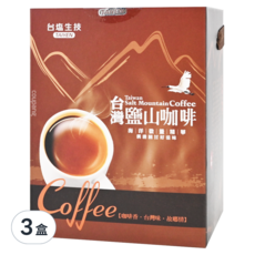 TAIYEN 台塩生技 台灣鹽山咖啡禮盒二合一, 34包, 3盒