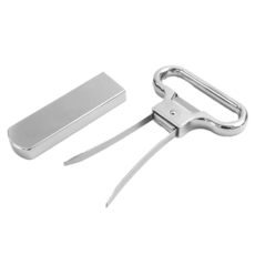 PulltEx Cork兩片刀開瓶器, 可開紅酒和啤酒, 老酒開瓶器銀禮盒, 1組