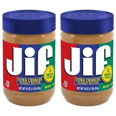 Jif 美味顆粒花生醬, 454g, 2罐