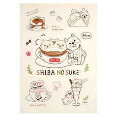 Sunny 三瑩文具 簡單小日常插畫明信片 Set 柴犬圖案, 柴犬咖啡, 7張