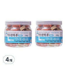 우리주 강아지 가수분해 츄 덴탈껌, 연어 + 대구 혼합맛, 300g, 4개 - 가수분해츄