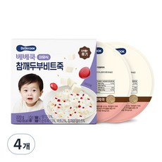 베베쿡 후기 참깨두부비트죽 실온이유식 2p, 혼합맛(참깨/두부/비트), 220g, 4개 - 베베쿡후기이유식