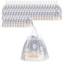 半透明磨砂手提袋 S號花朵款, 50入, 1組