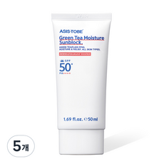 애즈이즈투비 그린티 모이스처 선블록 SPF50+ PA++++, 50ml, 5개