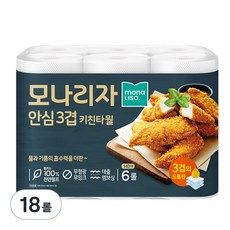 모나리자 안심3겹 키친타올, 140매, 18개 - 안히메카