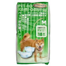 armonto 阿曼特 寵物尿褲生理褲 M 號, 適用於體重約7~16kg, 腰圍約45~63cm的中型犬使用, 每包18片入, 18片, 1包