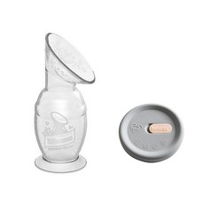 haakaa 新手媽媽實用二件組 150ml 矽膠集乳器 (含防塵蓋) 2入, 透明, 1組