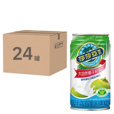 愛之味 莎莎亞椰奶, 大自然椰子胚乳, 優質纖奶幫助消化, 335ml, 24罐