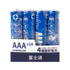 FUJITSU 富士通 4號碳鋅電池, 16入 AAA, 1組