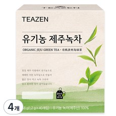 티젠 유기농 제주녹차, 1.2g, 40개입, 4개