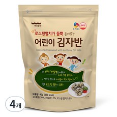 바다원 어린이 김자반, 4개, 기본, 40g - 퓨어잇김자반