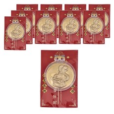 蛇年3D賀歲金幣 (3款隨機) 10入, 1入, 含外殼尺寸4.5cm, 內徑4.0cm, 紙卡尺寸9 x 5.5cm,幣含外殼尺寸4.5cm