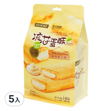 巧戀流芯蛋酥-鹹蛋黃味140g，獨立包裝，酥脆口感，鹹甜交織，嚴選食材，5入, 140g