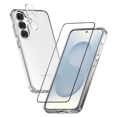 KMDESIGN Clear Fit手機殼+正面強化玻璃+鏡頭保護貼組