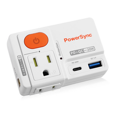 PowerSync 包爾星克 2P + 3P 1開2插高溫斷電快充壁插 TCM12Q9 8.5 x 5.6 x 4.7cm, 1個