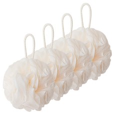 페르노엘 촘촘하고 부드러운 걸이형 버블 샤워볼 세트, 아이보리, 4개입, 1개 아이보리, 4개입, 1개