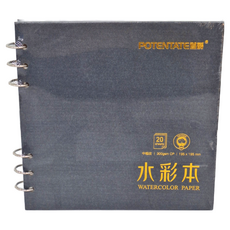 POTENTATE 遵爵 水彩作品集, 195x195mm 中粗紋, 20張 300gsm 水彩本, 1本