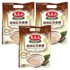 馬玉山 經典紅茶拿鐵, 可回沖式奶茶, 奶素, 台灣製造, 20公克 x 16包入, 20g, 16包, 3袋