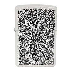 ZIPPO 防風打火機，ZL Scattered Letters，內膽白鋼，外殼黃銅, 57 x 38 x 13mm