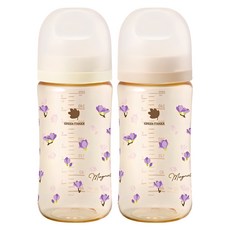 그린핑거 베베그로우 젖병 트윈팩 세트, 목련꽃, 280ml, 2개