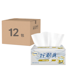 倍潔雅 好韌真 抽取式衛生紙, 三層設計, 厚柔又強韌, 100張, 12包