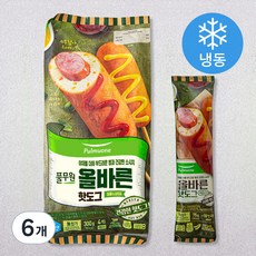풀무원 올바른 핫도그 (냉동), 75g, 4개입, 6개