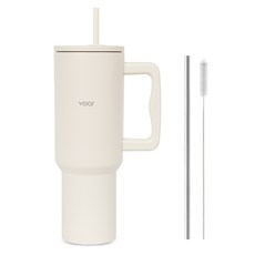 보아르 투웨이 대용량 손잡이 스텐 보온 보냉 텀블러, ivory, 1.18L, 1개 ivory, 1개, 1.18L