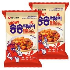 TAEKYUNG 泰耕 洞洞辣炒年糕 甜辣醬, 2包入, 韓國道地風味, Q彈有嚼勁, 2包, 340g