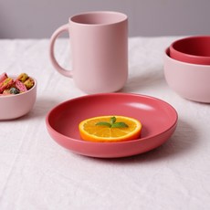 보울보울 국산 레트로라인 디저트볼, 로제 핑크, 1개